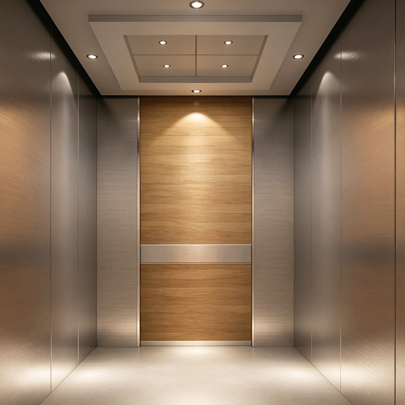 Gewerblicher Personenaufzug mit LED-Beleuchtung und PVC-Bodenbelag